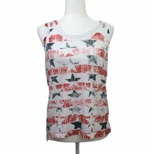 Chaser Stars & Stripes Sleeveless Tank Top Red White Blue Size Medium